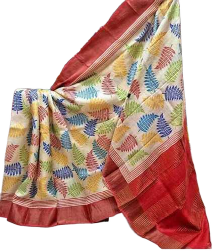 Zari Tussar Block Printed Saree - Gender: Female