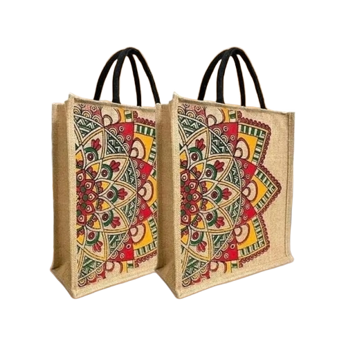 Multicolor Printed Jute Bag