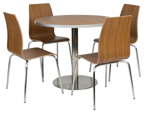 4 Seater Wooden Cafeteria Chair Table Set - Application: Industrial