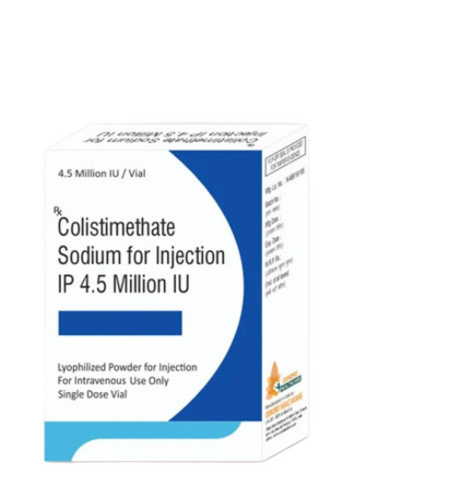 4.5 Million IU Colistimethate Sodium Injection - 4.5 MIU, IV Solution, Box | Medicine Grade, Cool Dry Storage