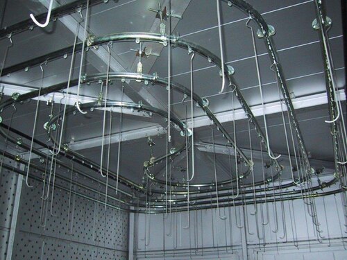 Industrial Overhead Conveyor System - Color: Silver
