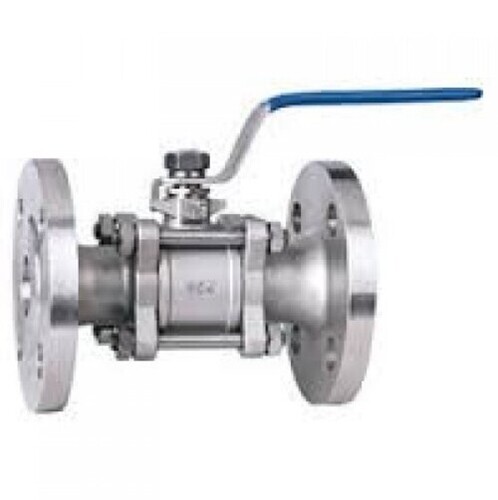 Flange End Ball Valve - Color: Silver And Blue