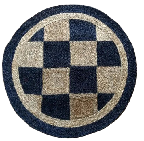 Black Cloth Jute Diamond Rug