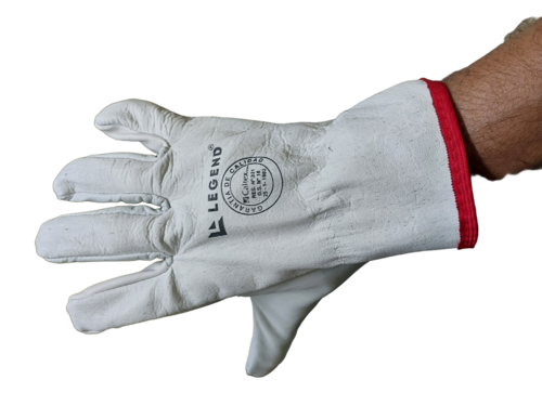 Argon Chrome Leather Driving Gloves - Color: White