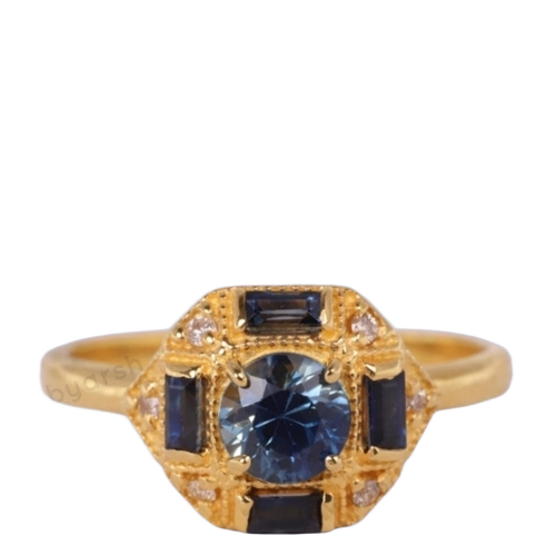 Sapphire With Diamond Ring