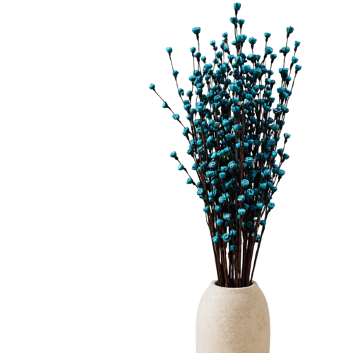 Tecksoi Blue Rose Buds Sola Flower Sticks - Color: Natural