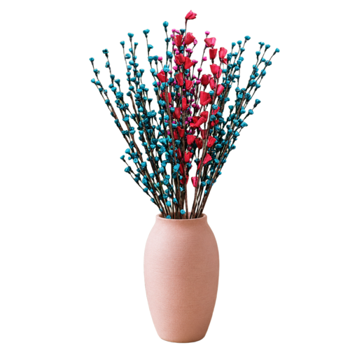 Tecksoi Rose Buds Lily Sola Flower Sticks - Color: Red