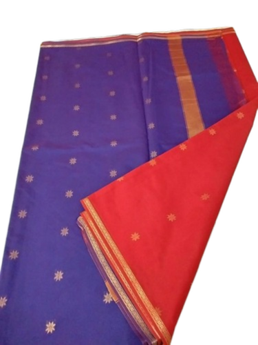 Maheswari Silk Cotton Sarees - Color: Red
