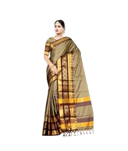 Chanderi Cotton Saree - Color: Beige