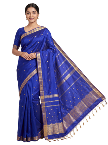 Art Silk Hazara Butti Saree With Meenakari Border For Daily And Pooja Wear Wholesale - Color: Multiple Colors Available