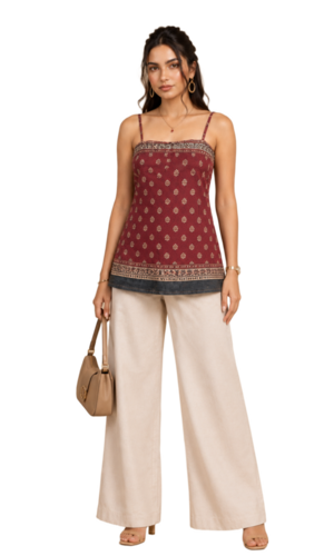 Womens Maroon Printed Designer Kurti - Bust Size: 40 Centimeter (Cm)