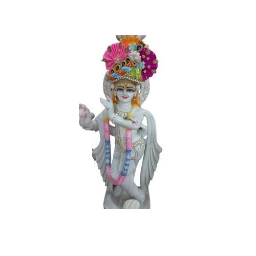 Marble Krishna Ji - Color: White