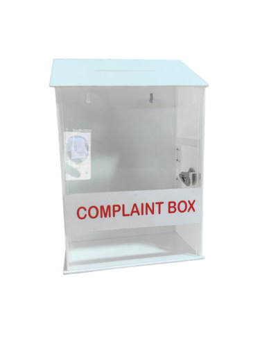 Acrylic Complaint Box - Color: White