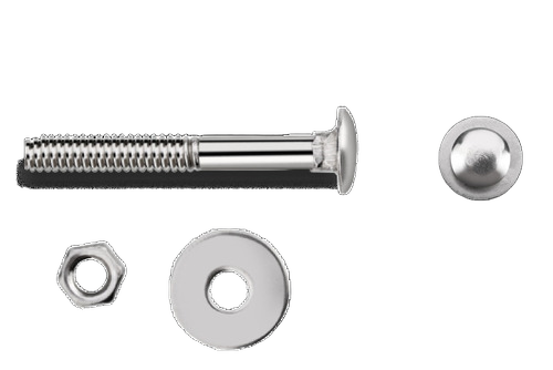 Stainless Steel Carriage Bolts With Hex Nuts - Color: Silver