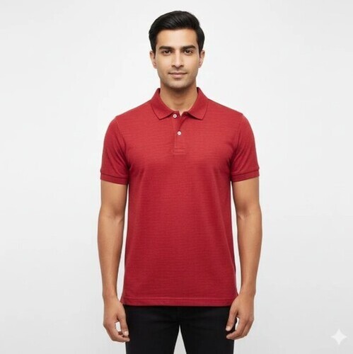 Plain Mens T Shirt - Color: Red