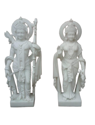 Ram Sita White Marble Statue