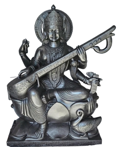 Saraswati Black Marble Statue - Feature: Durable