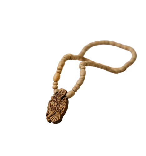 Radha Krishna Tulsi Mala - Color: Light Brown / Beige