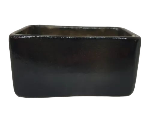 Ceramic Black Rectangular Planters - Finish: Matt