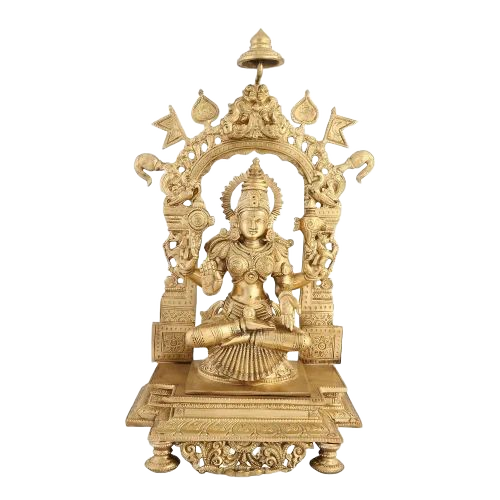 16X9Inch Kalakrithi Brass Durga Mata Statue - Color: Golden