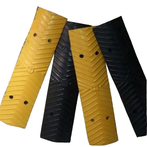 Rectangle Rubber Speed Hump - Color: Black And Yellow