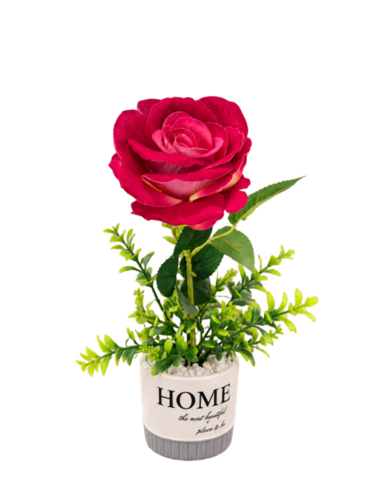 Artificial Home Rose Plant with Pot