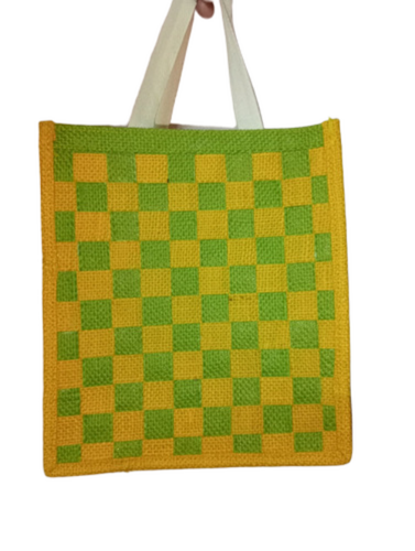 Jute Handbag - Color: Green & Yellow