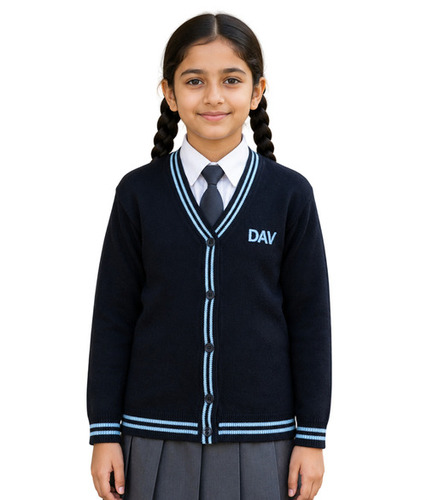 Dav Girl'S Full Sleeve Cardigan - Color: Navy Blue