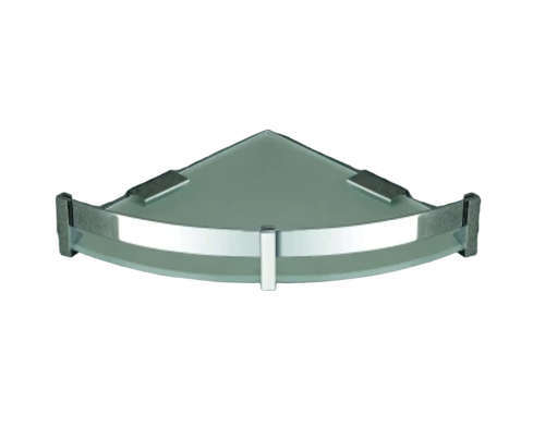 Glass Corner Shelf - Color: Silver