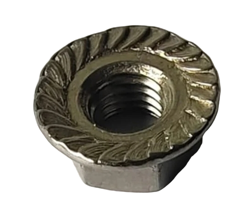 Threaded Mild Steel Flange Nut - Color: Silver