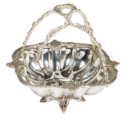 Decorative Brass Basket - Color: Silver