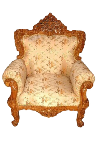 Light Gold Teak Wood Maharaja Sofa Chair - Application: Home And Office Use