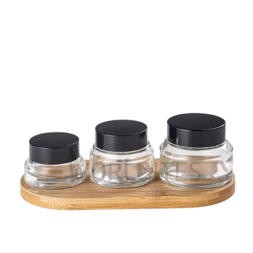 50G Clear Glass Slant Jar - Color: Transparent
