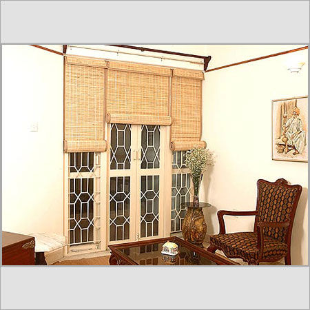 Flame Retardant Light Brown Bamboo Interior Blinds