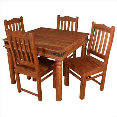 Wooden Dining Set - New Brown Finish, Excellent Durability, Termite Proof, Eco-Friendly, UV Resistant, Water Resistant, Easy to Clean