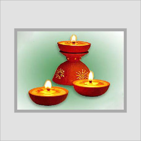 प्रिंटेड आई कैचिंग लुक टेराकोटा राउंड दीया