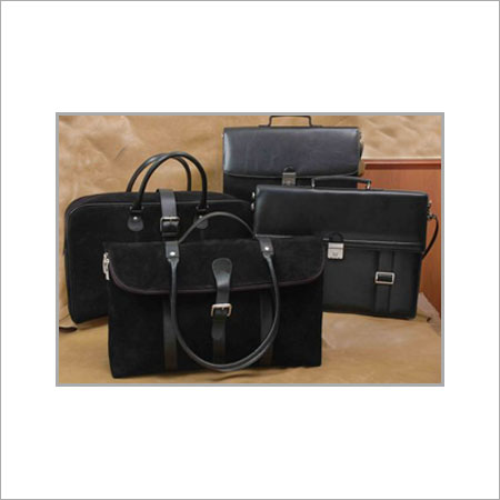Black Sued Leather Office Bags
