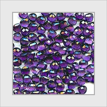 पर्पल राउंड एमेथिस्ट ब्रिओलेट्स बीड्स