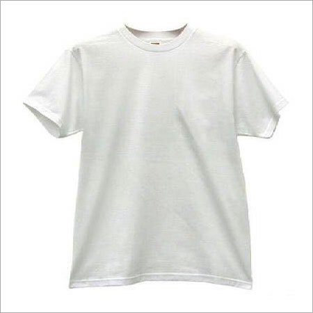  सादा सफेद सूती बुना हुआ टी-शर्ट 