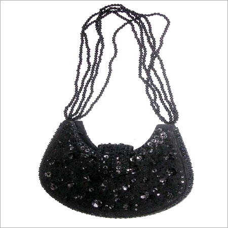 Vary Ladies Black Bead Handbags