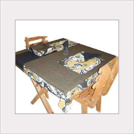 Cotton Table Linen Set - 100% Dyed Cotton Yarn, 140x260cm Table Cloth with Geometric Patterns in Brown, White, and Black, Indoor/Outdoor Use