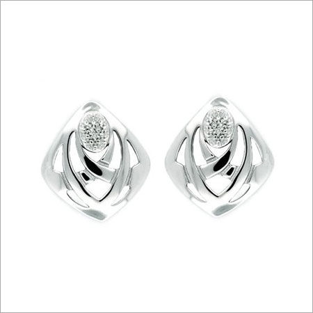 Designer Earring With Diamond And Silver 