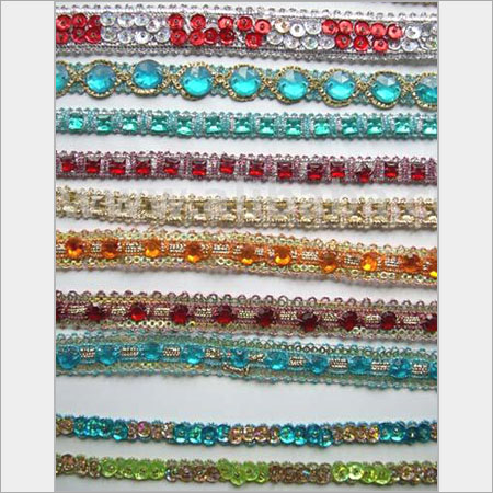 साड़ी के लिए पॉलिएस्टर स्टोन पैटी लेस