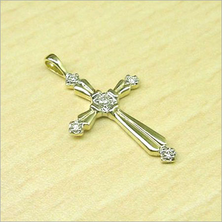 Gold Cross Pendant With Diamonds Gender: Women
