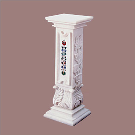White Marble Pillar Type Table