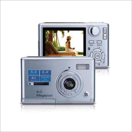 Smart 5.0 MP Digital Camera - 2.4 Inch TFT Display, 4x Digital Zoom | Auto Exposure, Auto Focus, Macro Mode, Silver Finish