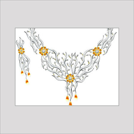 डायमंड स्टडेड नेकलेस सेट