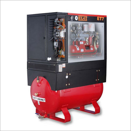 Tank Mounted Screw Air Compressor - 5.5 - 11 kW / 7.5 - 15 HP, Efficient Belt Drive with IP 55 Motors, Electronic Control Panel with Safety Trips, Integral After Cooler and Advanced Oil Separation Features
