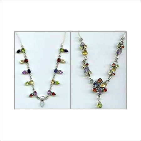 Womens Silver Beaded Necklaces