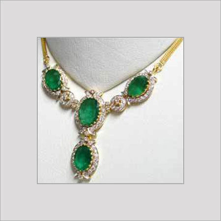 Designer Gold Diamond Necklaces Excellent